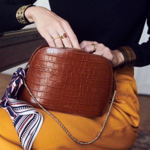 Sezane Handbags - BRAND NEW Sézane Croco Victor Bag (Camel)